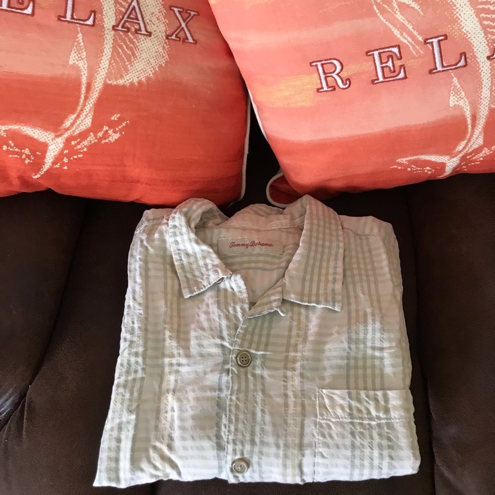 Tommy Bahama, Plaid, Short Sleeve, XLX
